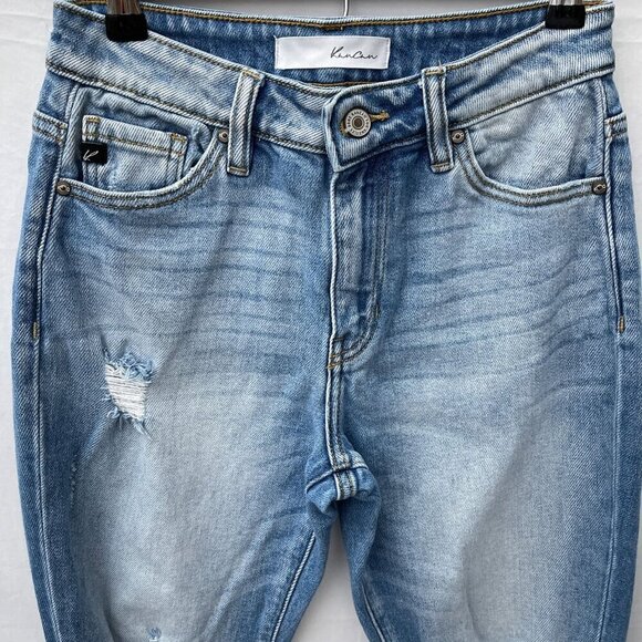 KanCan Womens Distressed Mid-Rise Skinny Jeans Size 1/24 Light Wash - Picture 7 of 14